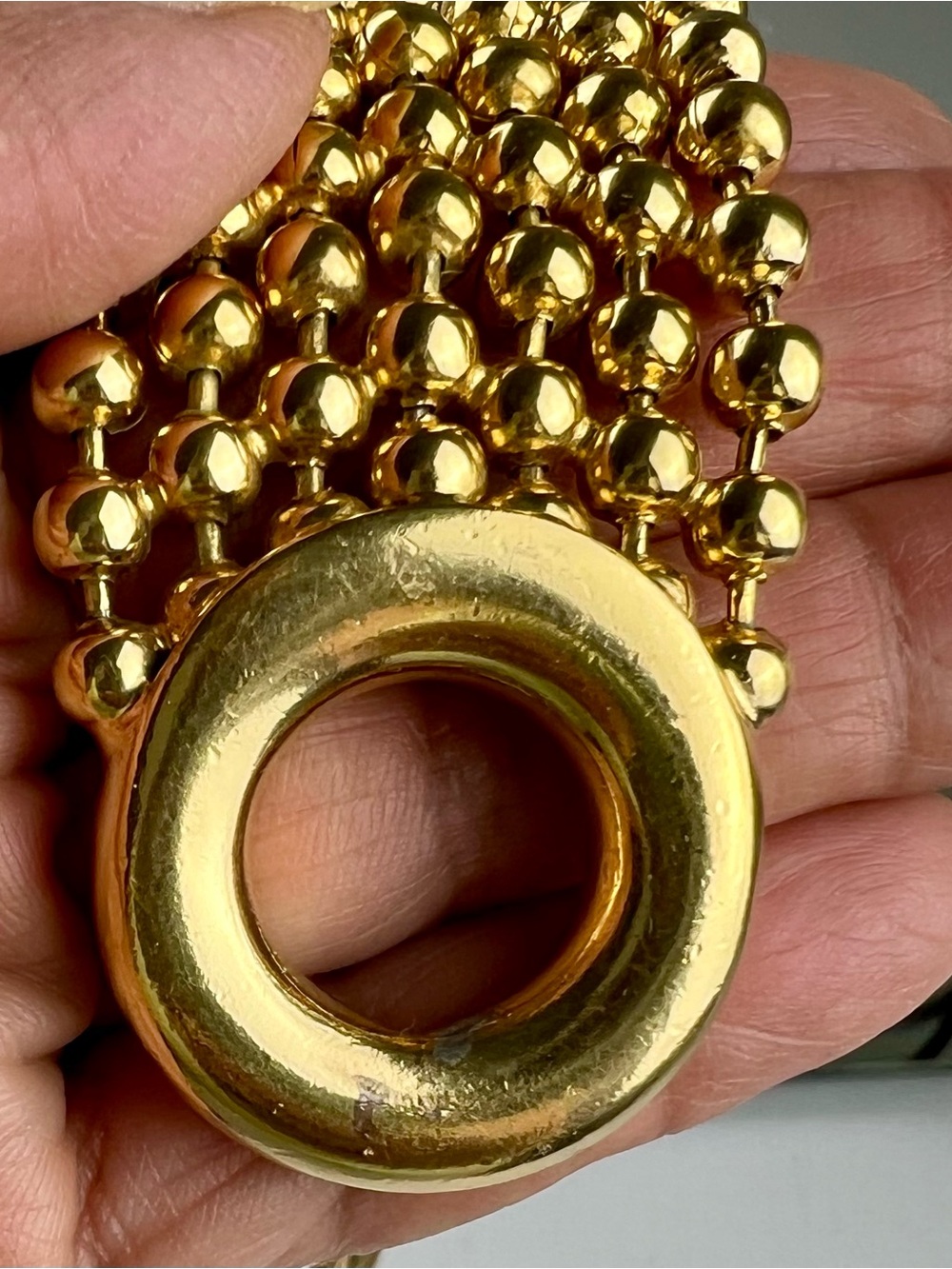 Rare Vintage Christian Dior 7-Strand Gold Tone 1990's Bracelet - Picture 6 of 12